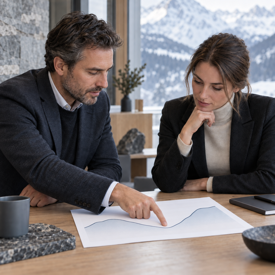 Deux professionnels pointant le creux